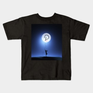 Polkadot Moon DOT cryptocurrency as Moon Bollon Kids T-Shirt